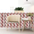 thumbnail image 4 of Rectangle Decorative Adhesive Tiles for Bathroom and Kitchen Tile Stickers, Marble Pattern Mosaic Waterproof Adhesive Decoration (Red Mosaic,24 Pieces), 4 of 5