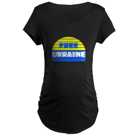 CafePress - Free Ukraine Women's Maternity T Shirt - Maternity Dark T-Shirt