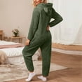 thumbnail image 4 of Timegard Plus Size Rompers for Women Fall Winter Fleece Fuzzy Hoodies Zipper Warm Jumpsuit Pajamas Sleepwear, 4 of 6