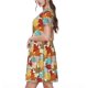 thumbnail image 2 of Easygdp Fall Maple Leaves para Vestido Transpirable de Mujer, Vestido Suelto de Manga Corta con Pliegues y Bolsillos para el Verano, 2 of 6