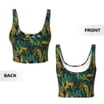 thumbnail image 6 of Goofa Jungle Leopard Yellow Printed Sports Bras for Women, High Impact Running Bra Workout Crop Tank Tops Longline Sports Bra Push up-Medium, 6 of 9