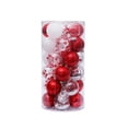 thumbnail image 2 of Naiovety 30 Uds. De bolas colgantes para árbol de Navidad, hogar, oficina, centro comercial, árbol, bolas de plástico, decoración colgante, adorno Kits de decoración para fiestas rojo blanco Naiovety HA000435-07B, 2 of 6