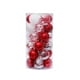 thumbnail image 2 of Bewildely 30 Uds. De bolas colgantes para árbol de Navidad, hogar, oficina, centro comercial, árbol, bolas de plástico, decoración colgante, adorno Kits de decoración para fiestas rojo blanco Bewildely HA000435-07B, 2 of 6