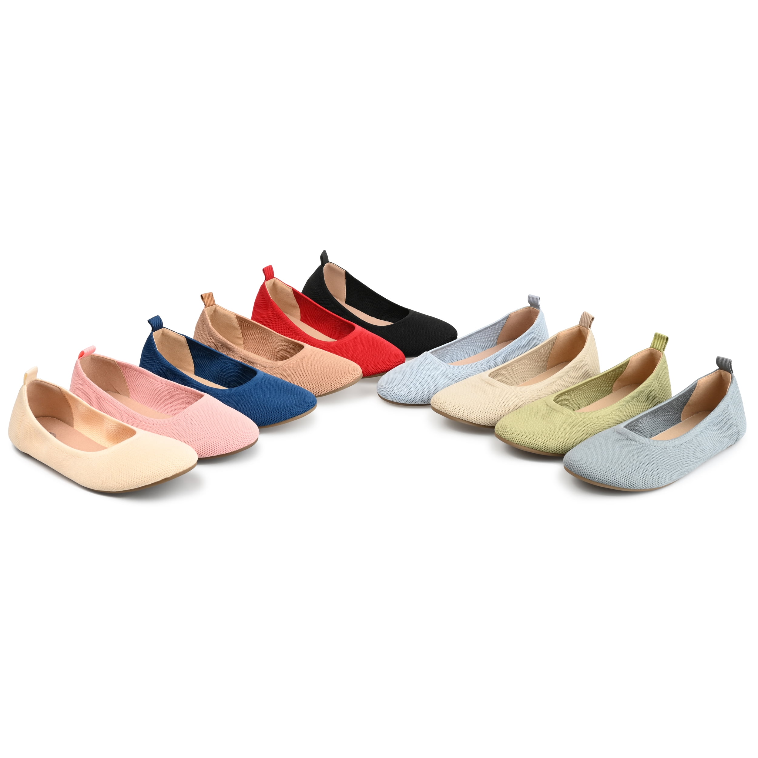 Journee Women's Jersie Knit Foldable Ballet Flats, Widths Available