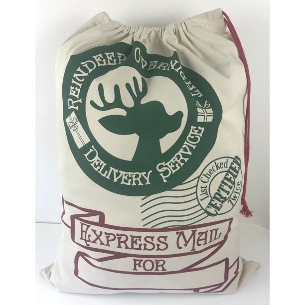 Saco de Papá Noel personalizado, bolsa de regalo de dulces en blanco con cordón a rayas de terciopelo, lona roja, saco de Navidad grande de algodón con sublimación, novedad de 2023