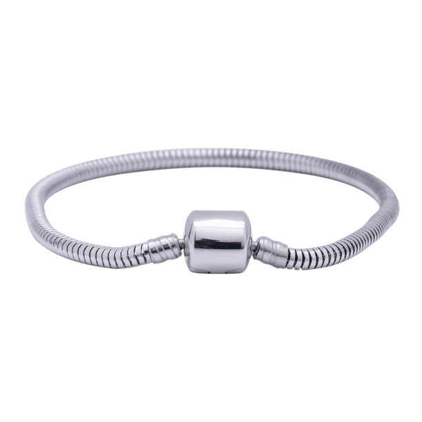 Pulsera de Mujer para Charms LuckyLy, Acero Inoxidable, Modelo Nuria plateado UNITALLA