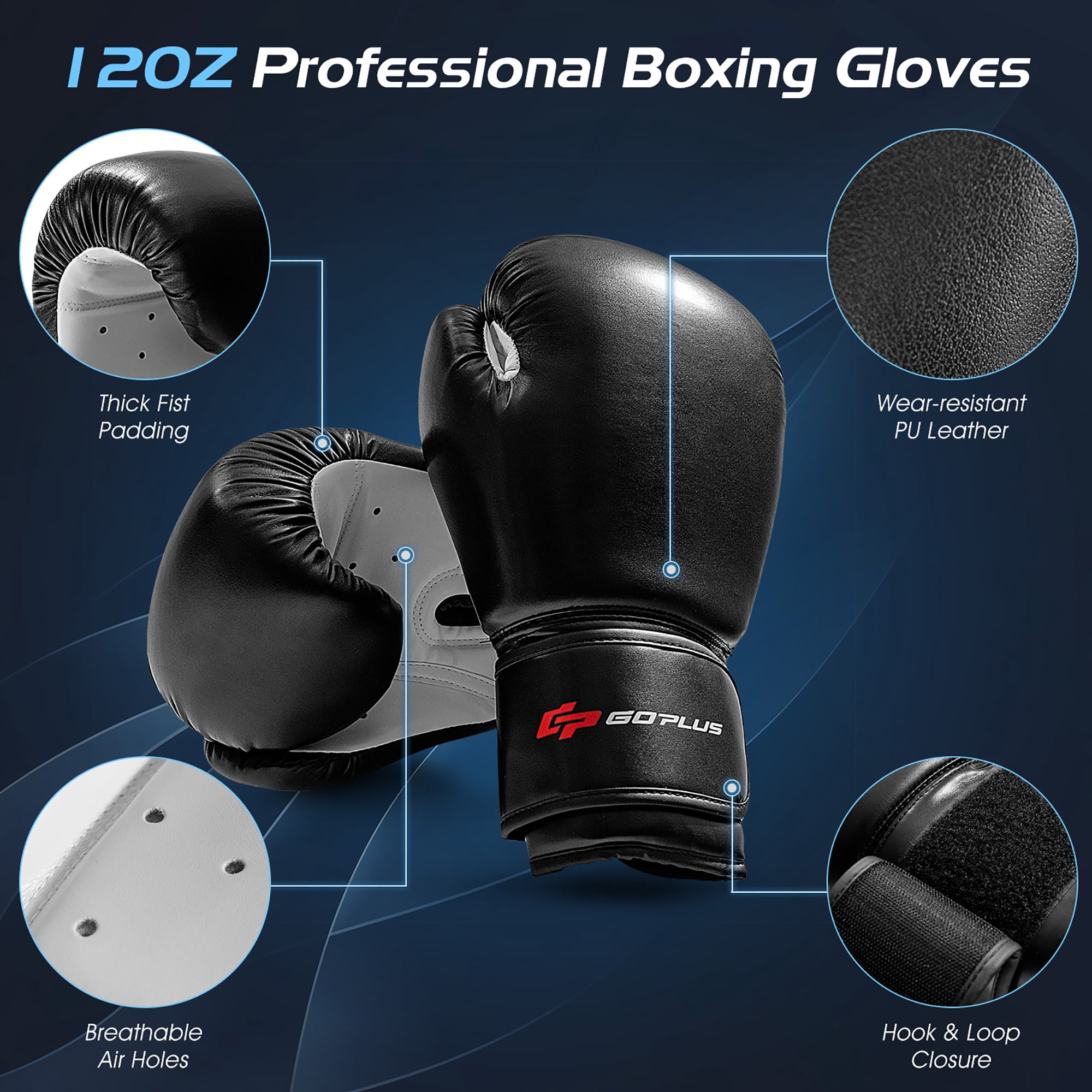 Goplus 70'' 220Lbs Freestanding Punching Boxing Bag w/12 Suction Cup Base Shock Absorber