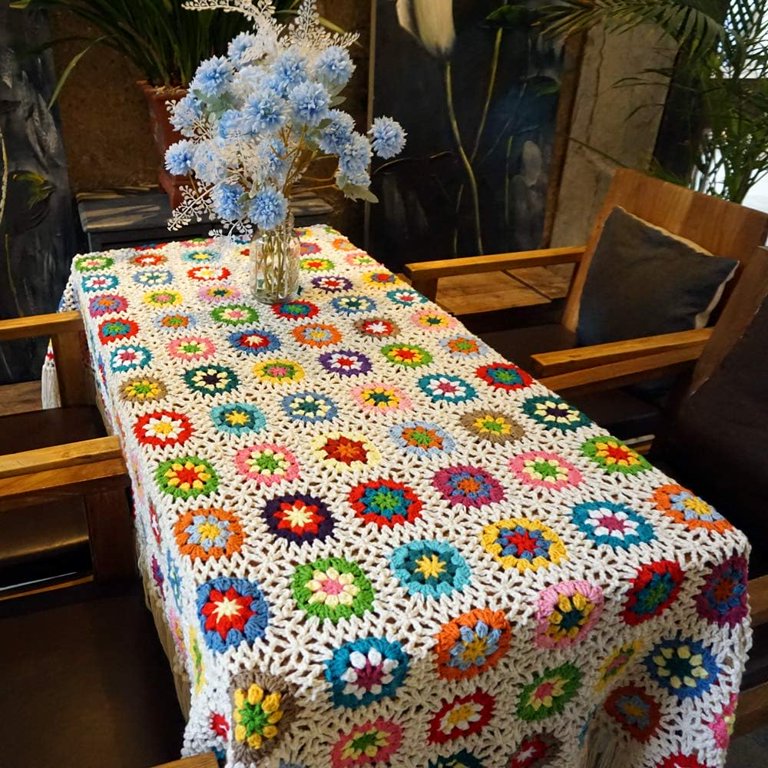 その他 USED HANDMADE BLANKET ZXNYH Handmade Crochet Throw Blanket Granny Blanket Sweater Style