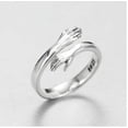 thumbnail image 2 of Vintage Hug Ring Environmental Protection White Copper Lightweight Design Thin Band Ring for Women and Men Anniversary Ring Promise Ring, 2 of 6