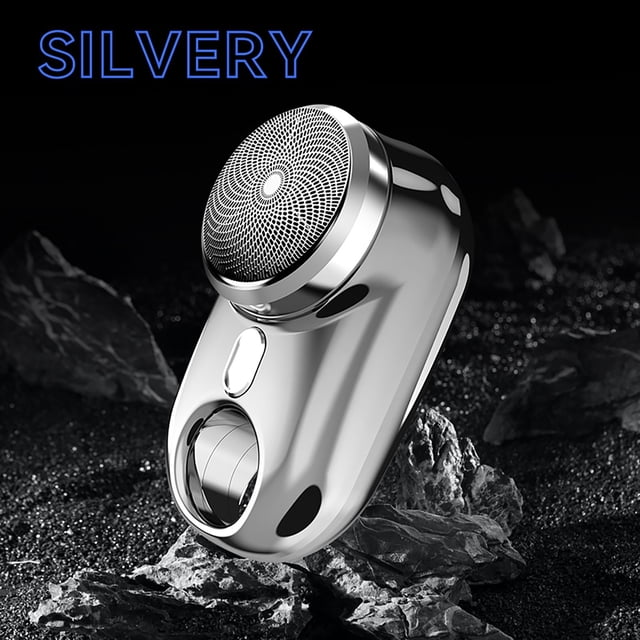 Mini Rasoir Portable Rasoir Électrique Mise à Niveau 2023 Rasoir Électrique de Voyage Rasoir Électrique de Poche Rasoir Rechargeable Mini Rasoir Hommes Raser Barbe, Rasoir Électrique Argenté