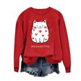 thumbnail image 5 of Penkiiy Chandail en Molleton Imprimé Cœur pour Femmes Manches Longues Col Rond Décontracté Ample Vintage Amour Graphique Chandail Tops S Rouge, 5 of 5