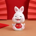 thumbnail image 3 of 2x Rabbit Statue Small Bunny Figurine Resin Craft for Office Cake Decoration Gloria Escultura de conejo, 3 of 9