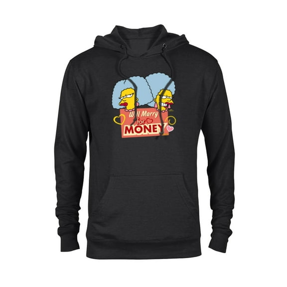 The Simpsons Patty and Selma Will Marry for Money Retro - Pullover Hoodie for Adults - Customized-Black