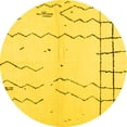 thumbnail image 1 of Ahgly Company Indoor Round Solid Yellow Modern Area Rugs, 3' Round, 1 of 4