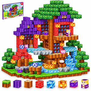 HXFOU 150PCS Magic Forest Magnetic Blocks STEM Magnetic Building Cubes Blocks Toy for Kids Ages 3-12
