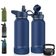 thumbnail image 1 of Botella de agua CIVAGO con aislamiento de acero inoxidable de 950 ml, color azul marino, 1 of 5