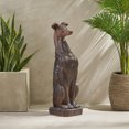 thumbnail image 4 of GDF Studio Mariely Outdoor Caste Stone Greyhound Dog Garden Statue, Dark Brown, 4 of 8