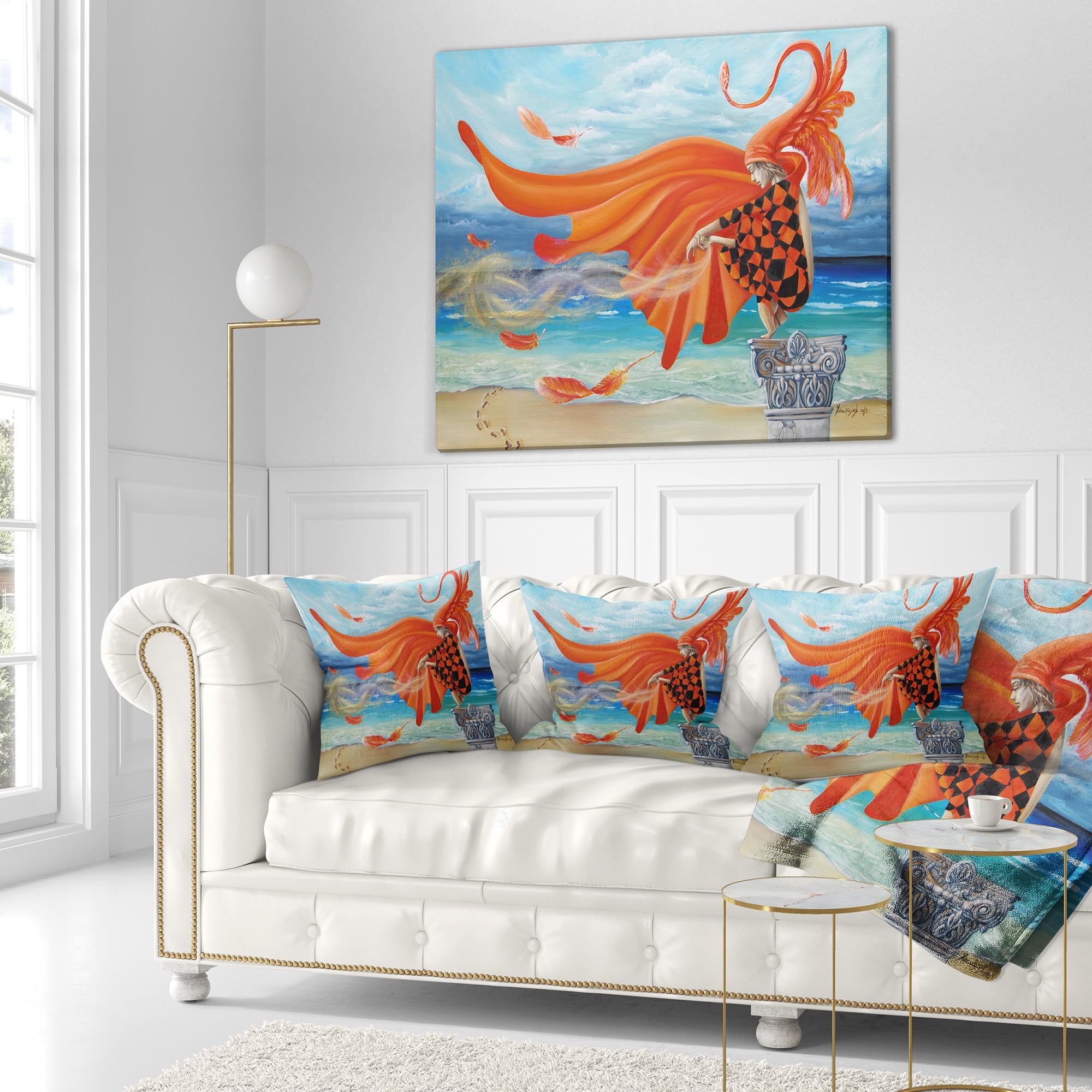 Designart Wind Blows All - Abstract Throw Pillow - 18x18