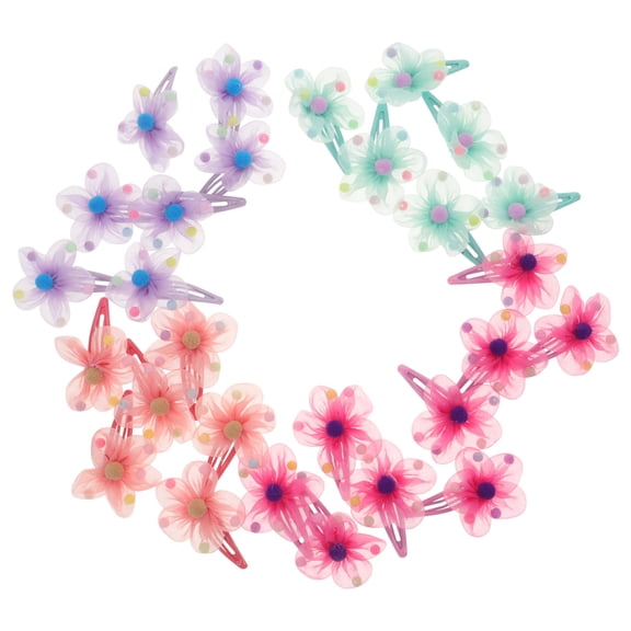 CIMAXIC 28Pcs Rhinestone Flower Hair Clips with Smooth Snap Buckle for Daily Wear