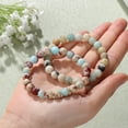 thumbnail image 6 of 2pcs/set Natural Stone Bracelet 8mm Round Agates Fluorite Aventurine Turquoises Opal Beads Bracelets for Women Men Yoga Jewelry, 6 of 8