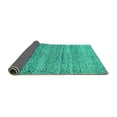 thumbnail image 2 of Ahgly Company Indoor Square Abstract Turquoise Blue Modern Area Rugs, 7' Square, 2 of 4