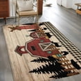 thumbnail image 3 of Brown Farmhouse 3'x5' Washable Rug, Vintage Country Animals Wood Grain Plaid Non-Slip Area Rugs for Entryway Kitchen Classroom, StainResistant Dorm Throw Carpet, Low Pile Soft Indoor Floor Mat, 3 of 9