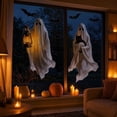 thumbnail image 6 of Kiddiway 4 Types Halloween Lantern Ghost Wall Stickers - Self-Adhesive Scary Bat PVC Decals for Window, Party - Halloween Stickers, Halloween Party Decorations,A, 6 of 8