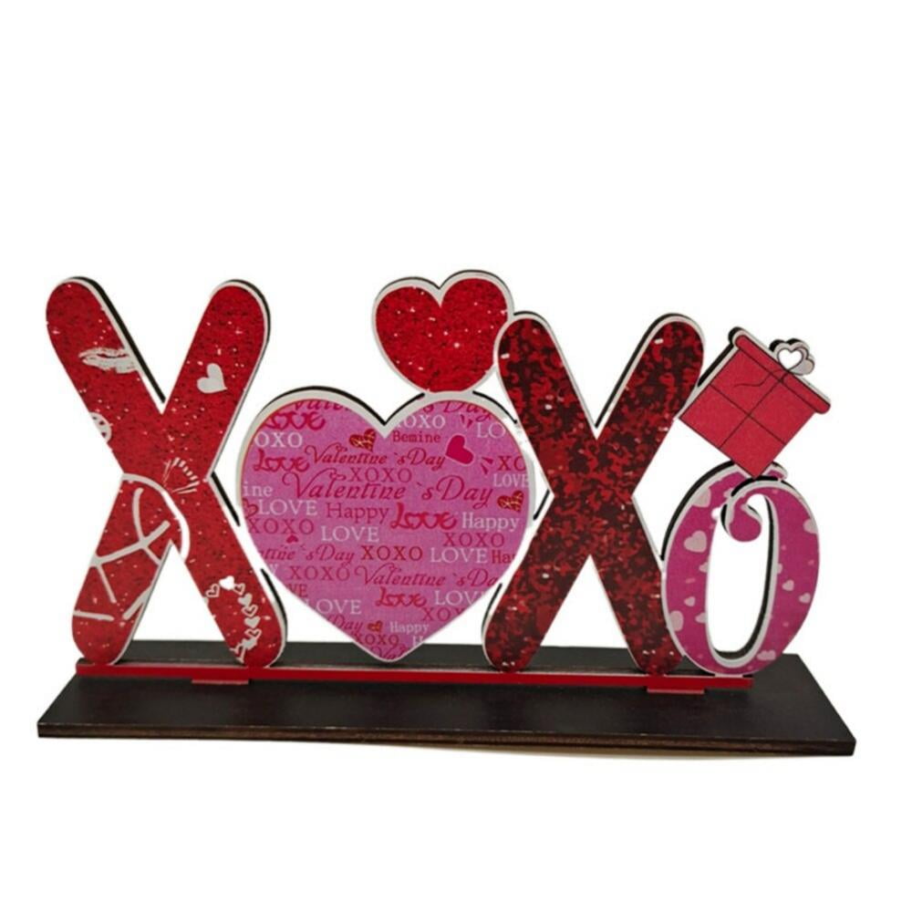 Celebrate Valentine's Day Dining Table Wooden Ornament Gift Decorative  Creative Wood Love/Be mine/Kiss me/Happy Valentine's Day Decor Sign Craft  Home Decor - Walmart.com