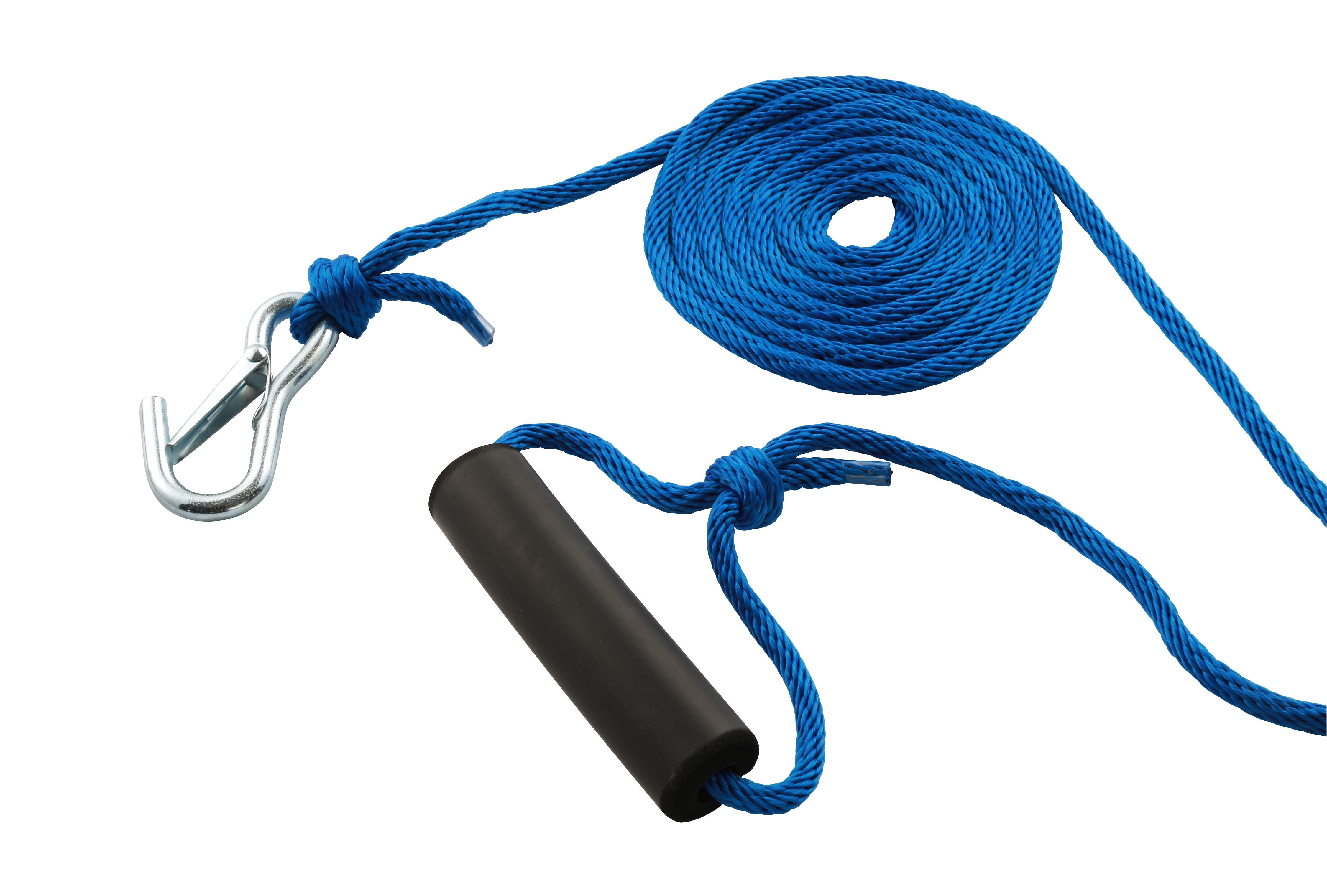 Attwood 11732-7 Solid Braid Multifilament Polypropylene Launch Line 5/16-Inch x 30-Feet, Blue