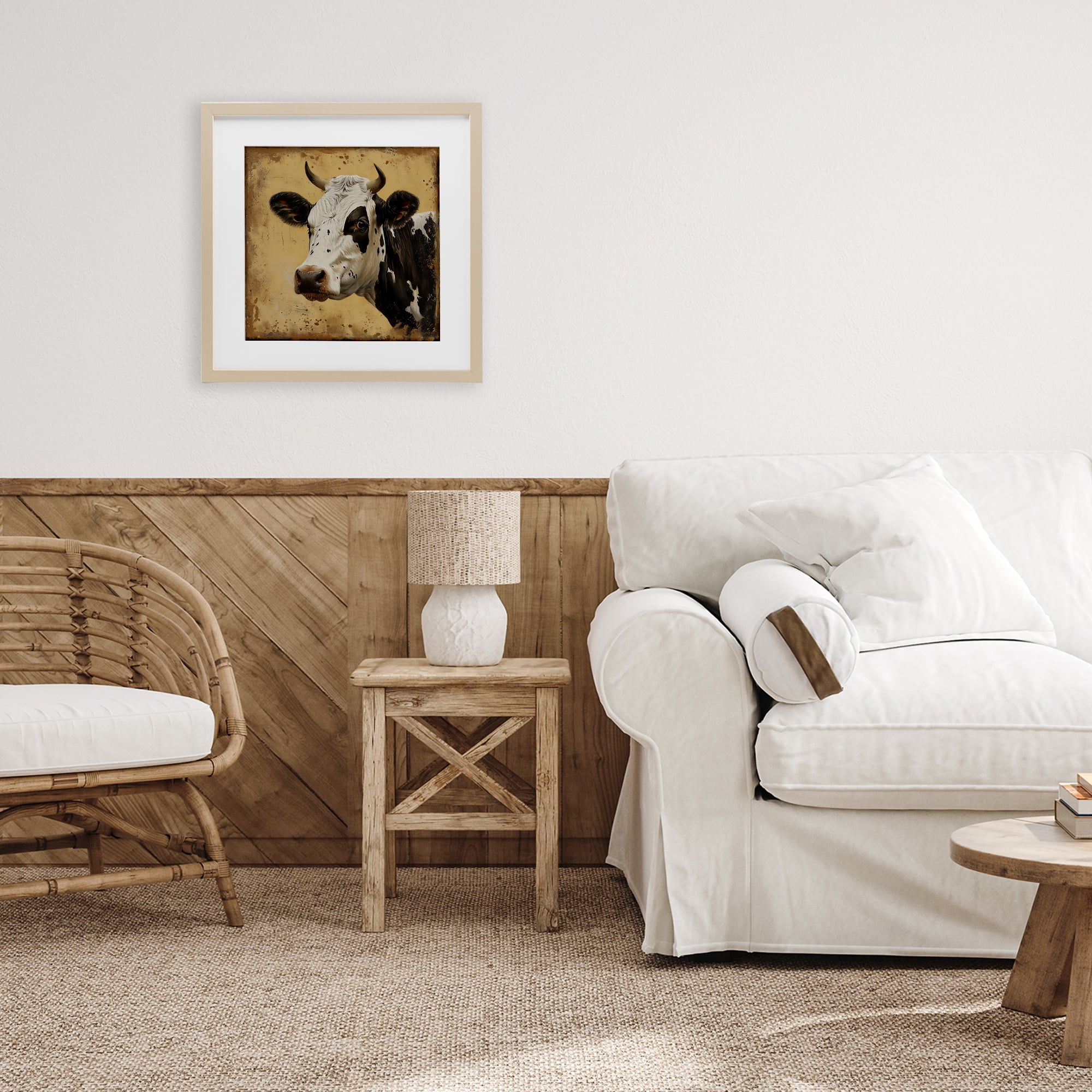 Stupell Industries Spotted Brown Cow Portrait Birch Framed Print Under Glass, design by Creative Studio