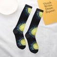 thumbnail image 5 of Knee High Socks for Women Men Athletic - Tennis Ball In Fire And Water Thigh-High Black Sole Comfort Breathable Long Socks for Casual Travel Running, 5 of 7