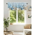 thumbnail image 6 of Rod Pocket Window Valances Starfish Shell on Blue Wood Grain Short Kitchen Curtains Summer Ocean Window Treatment Drapes for Bedroom Bathroom Living Room 42x18In,1 Panel, 6 of 7
