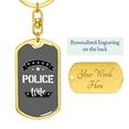 thumbnail image 3 of To My Wife  Proud Police Wife TranspArent Stainless Steel or 18k Gold Premium Swivel Dog Tag Keychain, 3 of 16