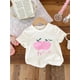 thumbnail image 1 of Linda camiseta de manga corta con un dulce estampado de frutas de verano para niñas., 1 of 6