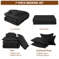 thumbnail image 6 of Sonoro Kate 7 Pieces Queen Comforter Set, Bed in a Bag for All Seasons, Soft Bedding Set with Comforter, 1 Flat Sheet, 1 Fitted Sheet, 2 Pillowcases, 2 Pillow Shams, Black, 6 of 7