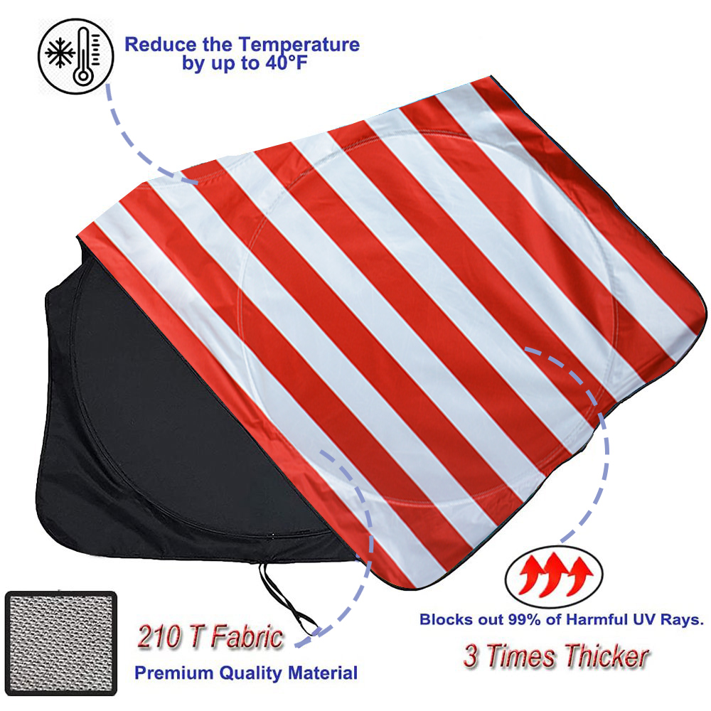 Homeya Car Sun Shade with American Flag Design, 59"x33.4" photo 3