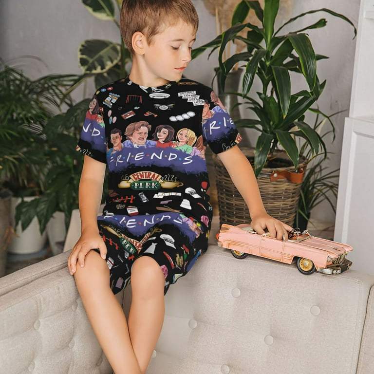 Kids Friends Tv Show Shirt And Short Set Cartoon Printed Pajamas Set Summer Short Pjs For Boys Girls Teens Walmart