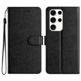 thumbnail image 1 of For Samsung Galaxy S24 Ultra Case Silk Texture PU Leather Wallet Phone Cover with Strap, 1 of 5