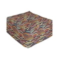 thumbnail image 1 of Abstract Geometry Rectangle Pouf, Mosaic Style Motley Waves Inspired Thick Arranged Motifs Pattern, Under Desk Foot Stool for Living Room Office Ottoman with Cover, 25", Multicolor, by Ambesonne, 1 of 4