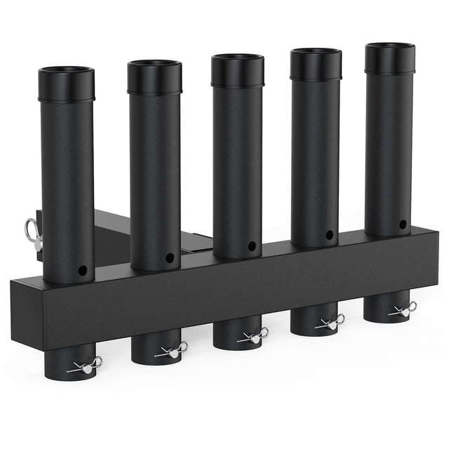 QinaQin Fishing Rod Holder for Car Link Tube, Fits 1.6 Inch Hitch Receiver, Adjustable Stainless Steel Pole Rack with Quick Release