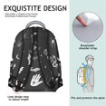 thumbnail image 2 of Steampunk Celestial Backpack Waterproof Durable Composite Oxford Cloth with Dark Moon and Sun Print, Breathable Padding, Adjustable Straps for School and Travel, 2 of 6