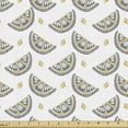 thumbnail image 1 of Fruit Fabric by the Yard, Bicolour Pattern of Rhythmic Abstract Citrus Slices and Little Leaves, Upholstery Fabric for Dining Chairs Home Decor Accents, Grey Sand Brown by Ambesonne, 1 of 5