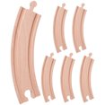 thumbnail image 1 of Homoyoyo 6Pcs Wood Train Track Connector Pieces for Hand-Eye Coordination during Playtime, 1 of 5