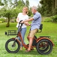 thumbnail image 3 of Lilypelle Electric Tricycle for Adults,Peak 1500W 48V Folding E-Mountain bike , 20" 6 Speed 3 Wheels Unisex Electric Bicycle with Front & Rear Basket, Removable 20AH Battery, LED light, 3 of 14
