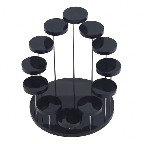 Soporte De Acrílico Para Joyería Soporte De Exhibición De Base Redonda De 12 Soportes De Exhibición De Anillo De Joyería Eigraketly HA024658-01