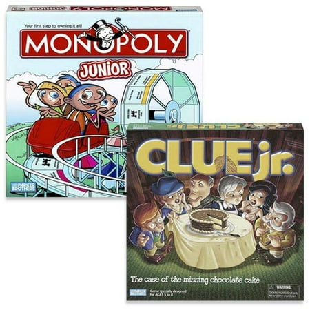 Monopoly Jr. & Clue Jr. Board Game Bundle Pack