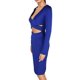 thumbnail image 2 of Gibobby Vestidos para Mujer Casuales Vestido de color sólido con cuello en V y cintura ajustada sexy de manga larga para mujer(Azul,CH), 2 of 4