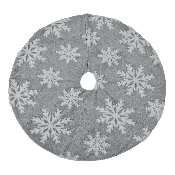 Falda de árbol de Navidad de doble capa Jacquard Cachemira copos de nieve decoración navideña ornamento