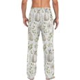 thumbnail image 2 of Top-kevin White Rabbit and Green Leaves Pajama Pants for Men Men's Pajama Pants Mens Pajama Bottoms with Drawstring, 2 of 13
