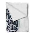 thumbnail image 2 of Lettering Soft Flannel Fleece Throw Blanket, I Fill My Mind with Positive Thoughts Print Calligraphic Head Brain, Cozy Plush for Indoor and Outdoor Use, 50" x 70", Blue Grey and White, by Ambesonne, 2 of 5